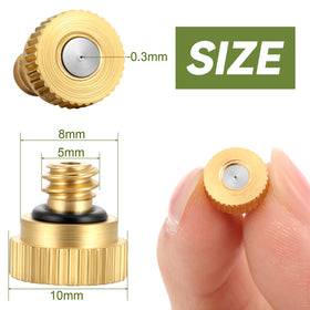 Close-up of Zhengmy brass misting nozzle showing durable body