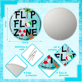 Zhengmy flip flop zone sign 12x12 brings playful beach vibes to the deck