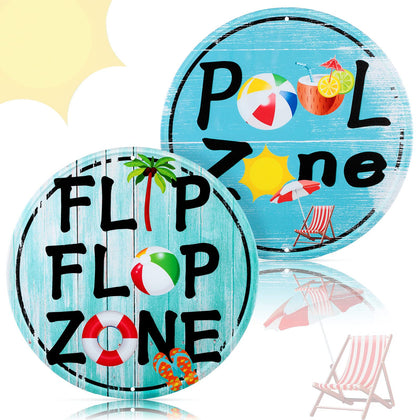 Zhengmy pool zone sign 12x12 adds rustic charm to the pool area