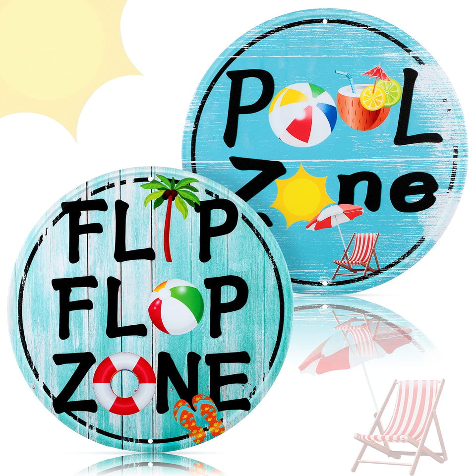 Zhengmy pool zone sign 12x12 adds rustic charm to the pool area
