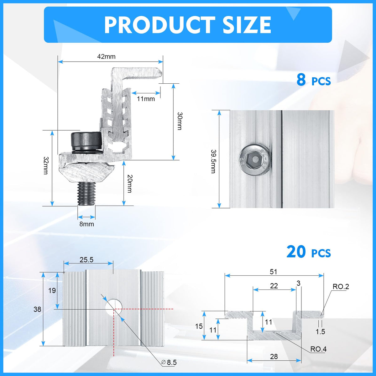 Zhengmy adjustable end clamp highlights easy end-fitting for frame panels.