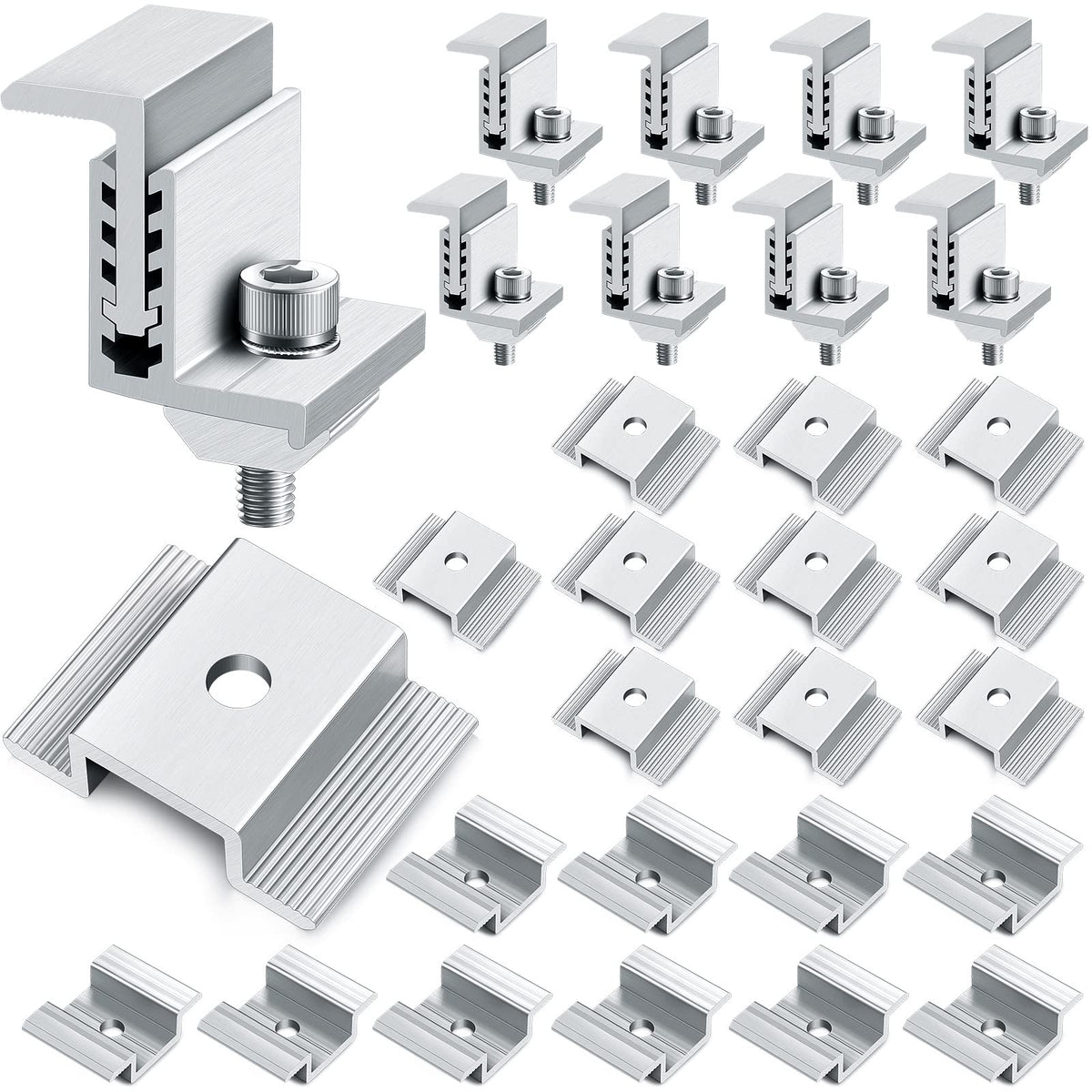 Zhengmy solar mid-clamp assembly provides a sturdy aluminum join for panel alignment.