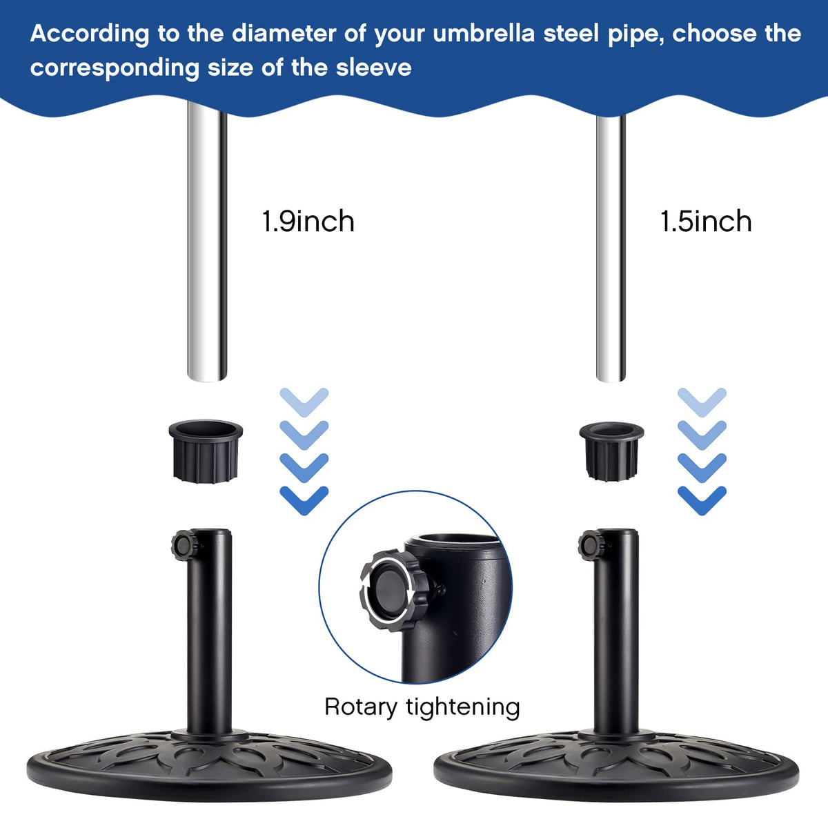 Zhengmy 1.55-inch ring cover ensures tighter pole compatibility and less wobble.