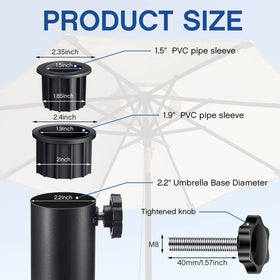Zhengmy 1.95-inch ring cover fits most pole diameters for stability.