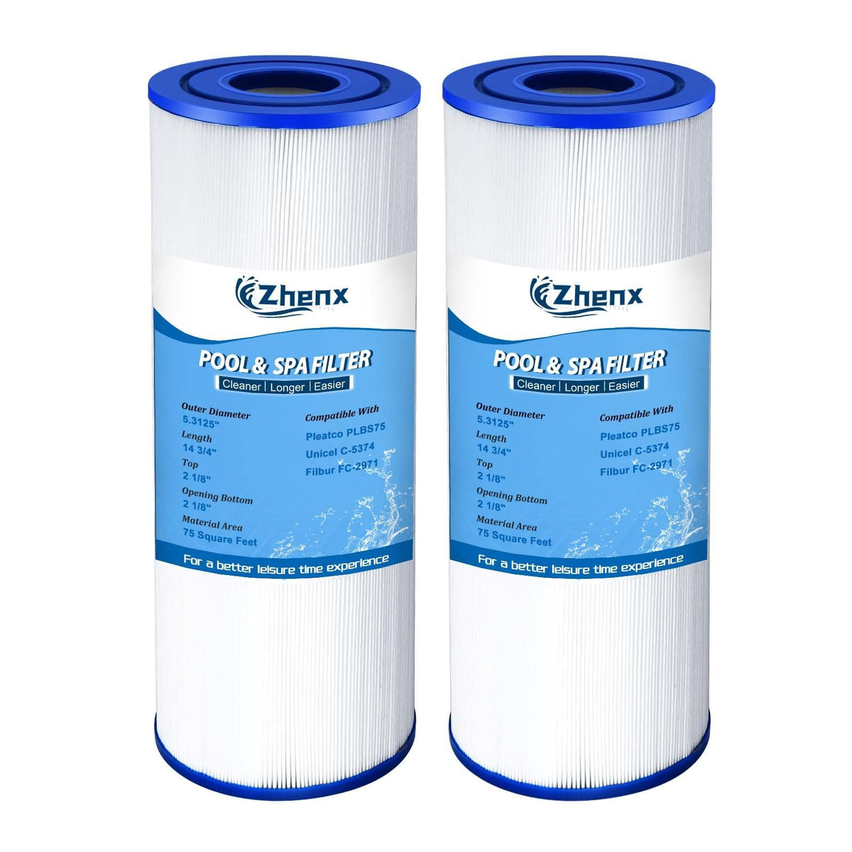Zhenx C-5374 PLBS75 spa filter assembly for thorough spa filtration