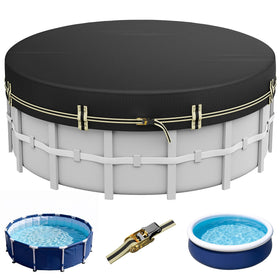 ZhenXingCheng 10 ft round pool cover windproof ratchet for storm protection