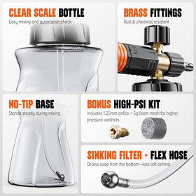 Zhevebaga adjustable knobs enable precise foam density and spray direction.