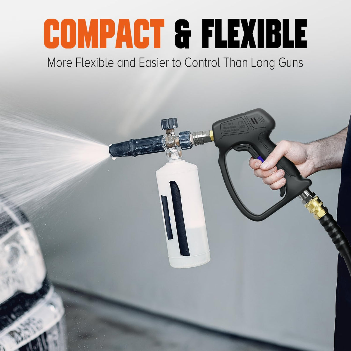 Zhevebaga ergonomic snub-nose design enables comfortable one-handed use.