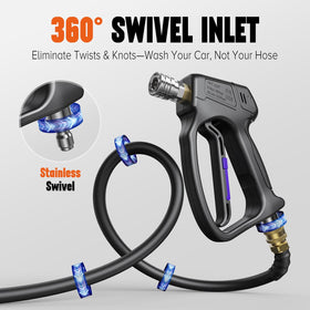 Zhevebaga pressure washer gun with five nozzles for versatile cleaning.