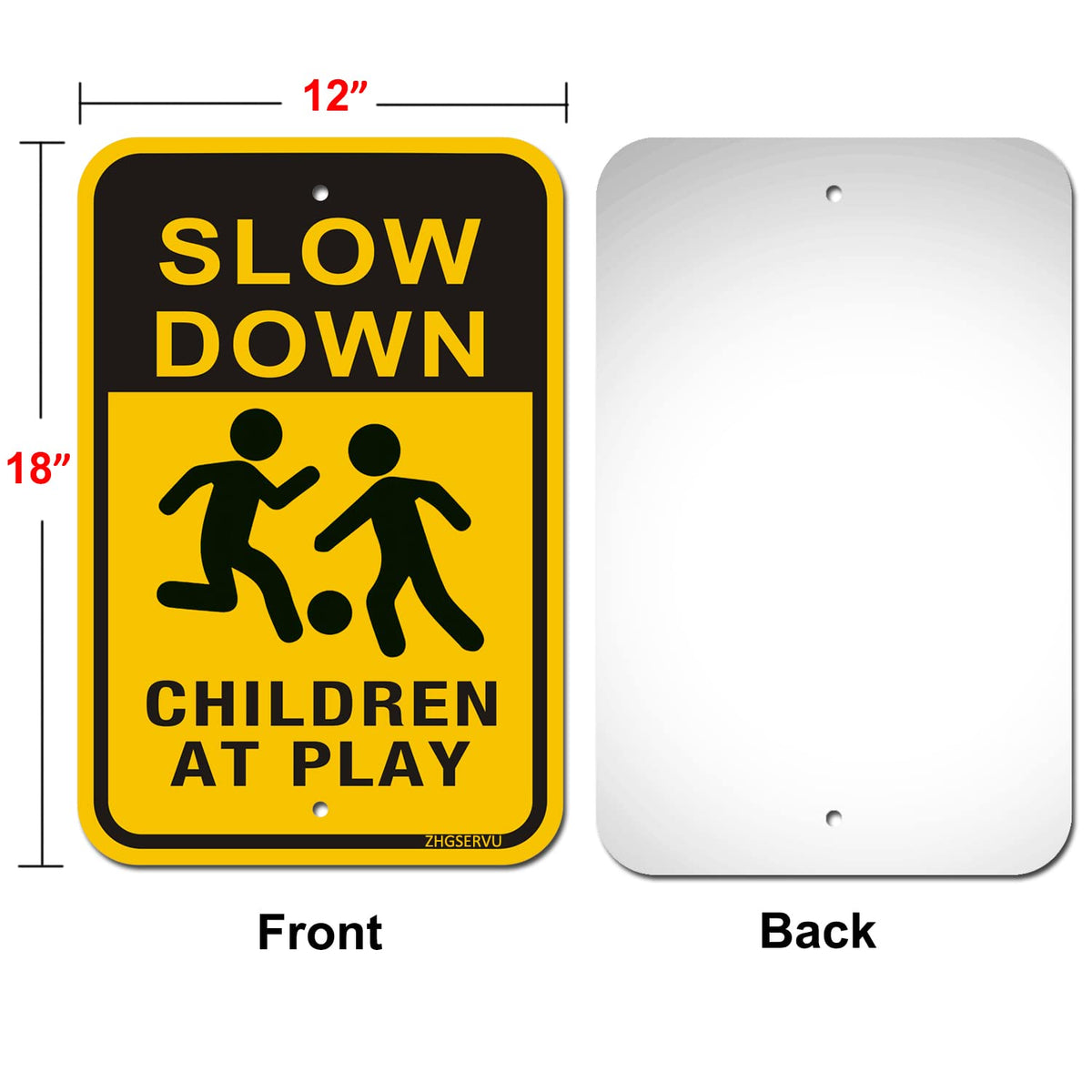 ZHGSERVU reflective aluminum sign enhances nighttime visibility and durability.