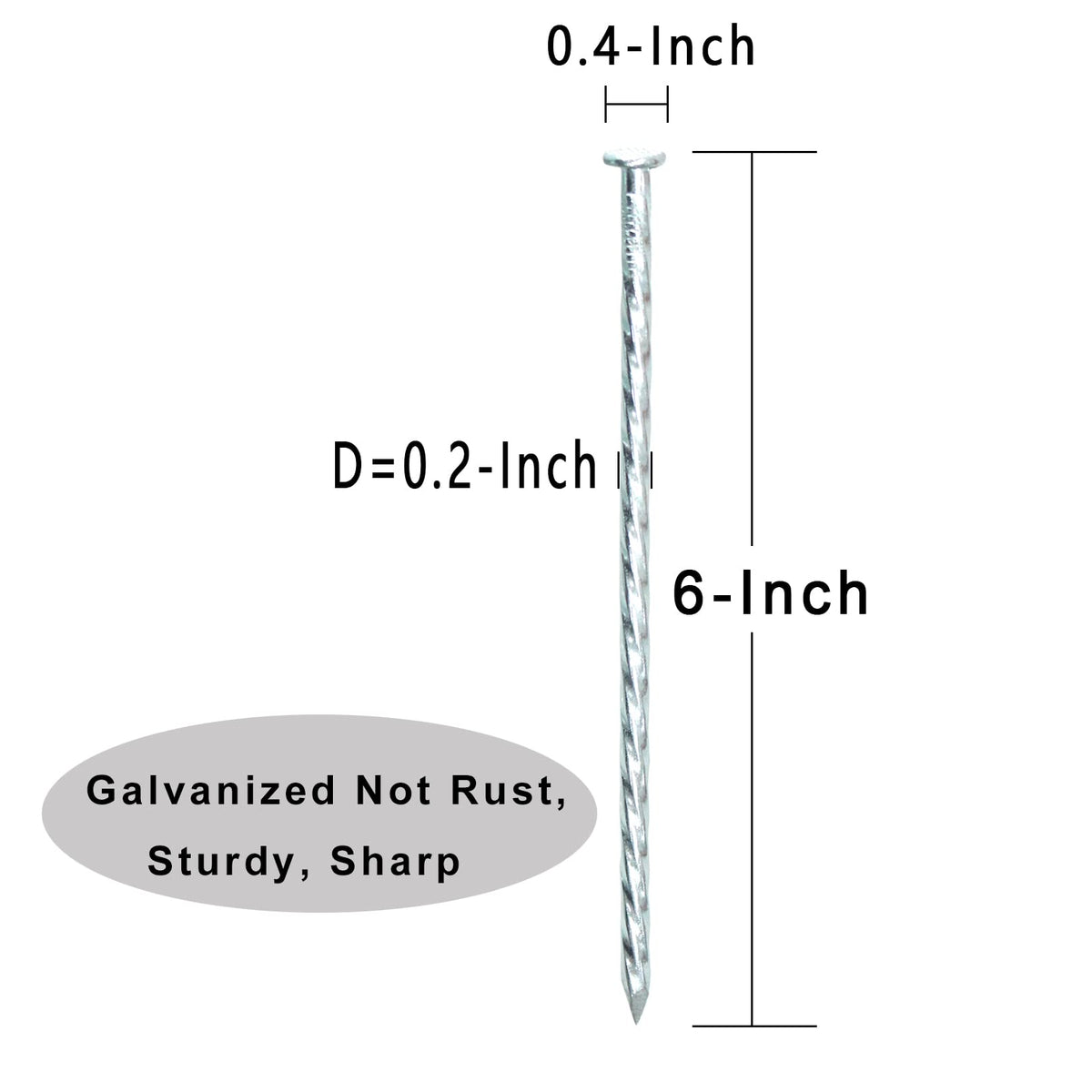 ZHHENIALY 6-inch spiral galvanized stake in ground setup demonstrates strong grip for stability.