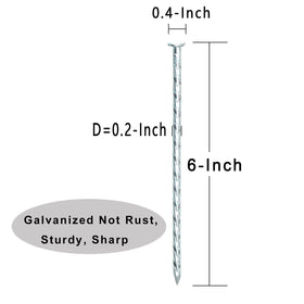 ZHHENIALY 6-inch spiral galvanized stake in ground setup demonstrates strong grip for stability.