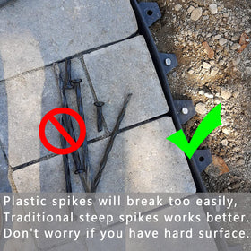 ZHHENIALY galvanized stake with paver edging demonstrates robust lawn-to-path separation.