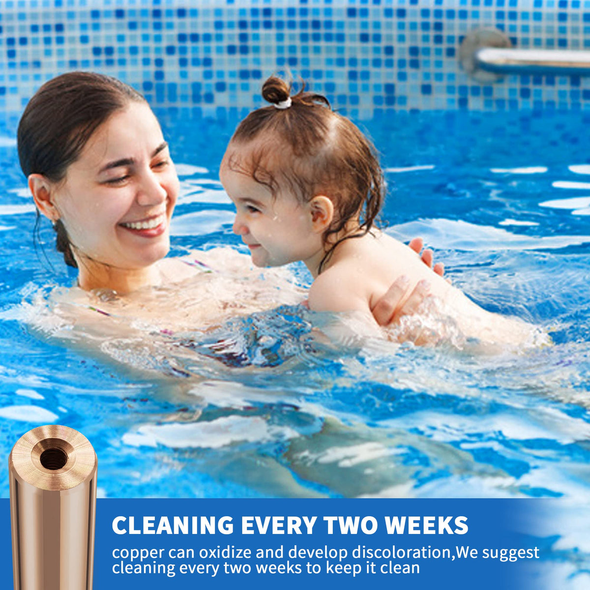 Cleaning in progress: Zhitaoxun copper anode keeps water clear and balanced.