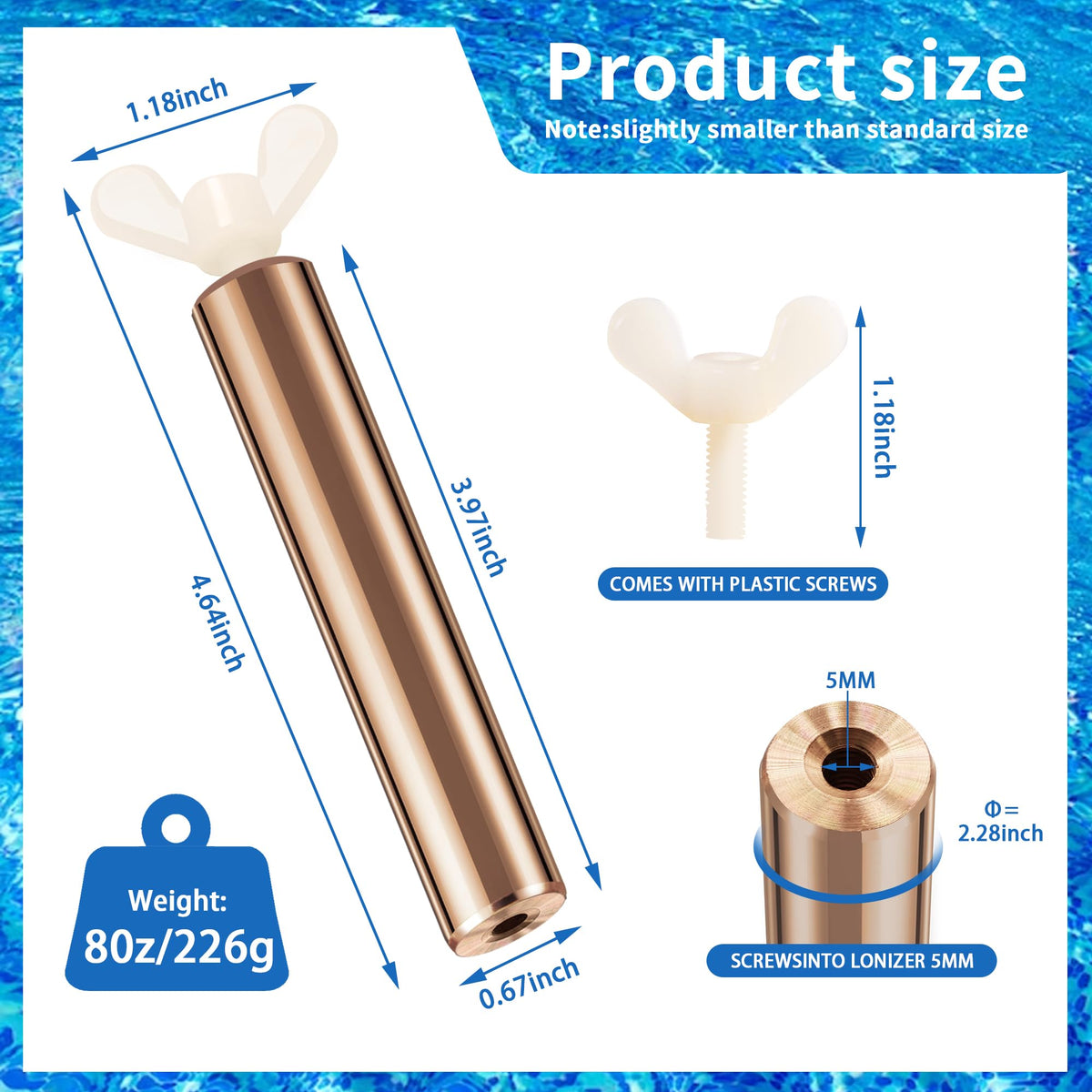 Close-up of Zhitaoxun copper anode showing sturdy, long-lasting construction.