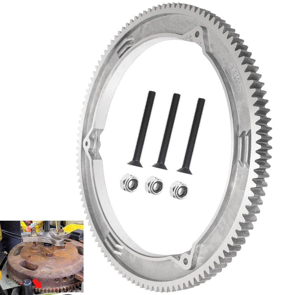ZHIXING 499612 ring gear close-up, aluminum alloy, durable wear resistance for Briggs & Stratton engines.