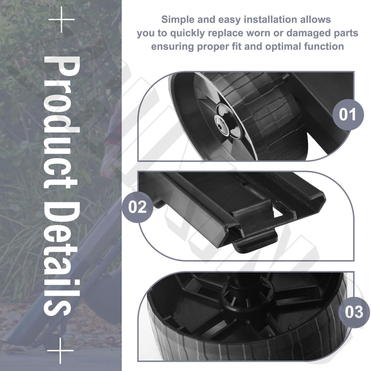 ZHIXING easy-install wheel assembly simplifies replacement and keeps Vac Attack running smoothly.
