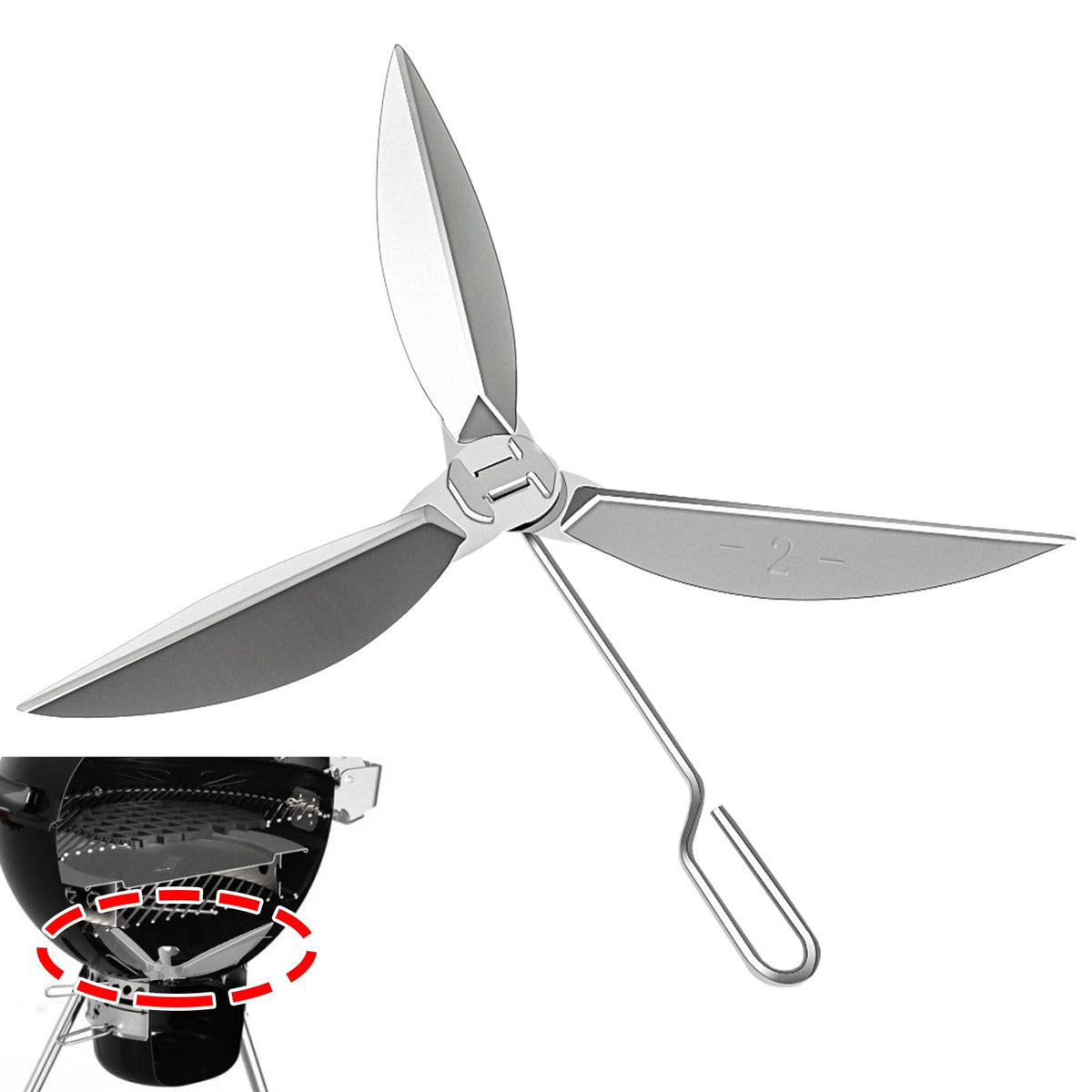 ZHIXING One-Touch damper blades provide precise airflow control for even charcoal burn.