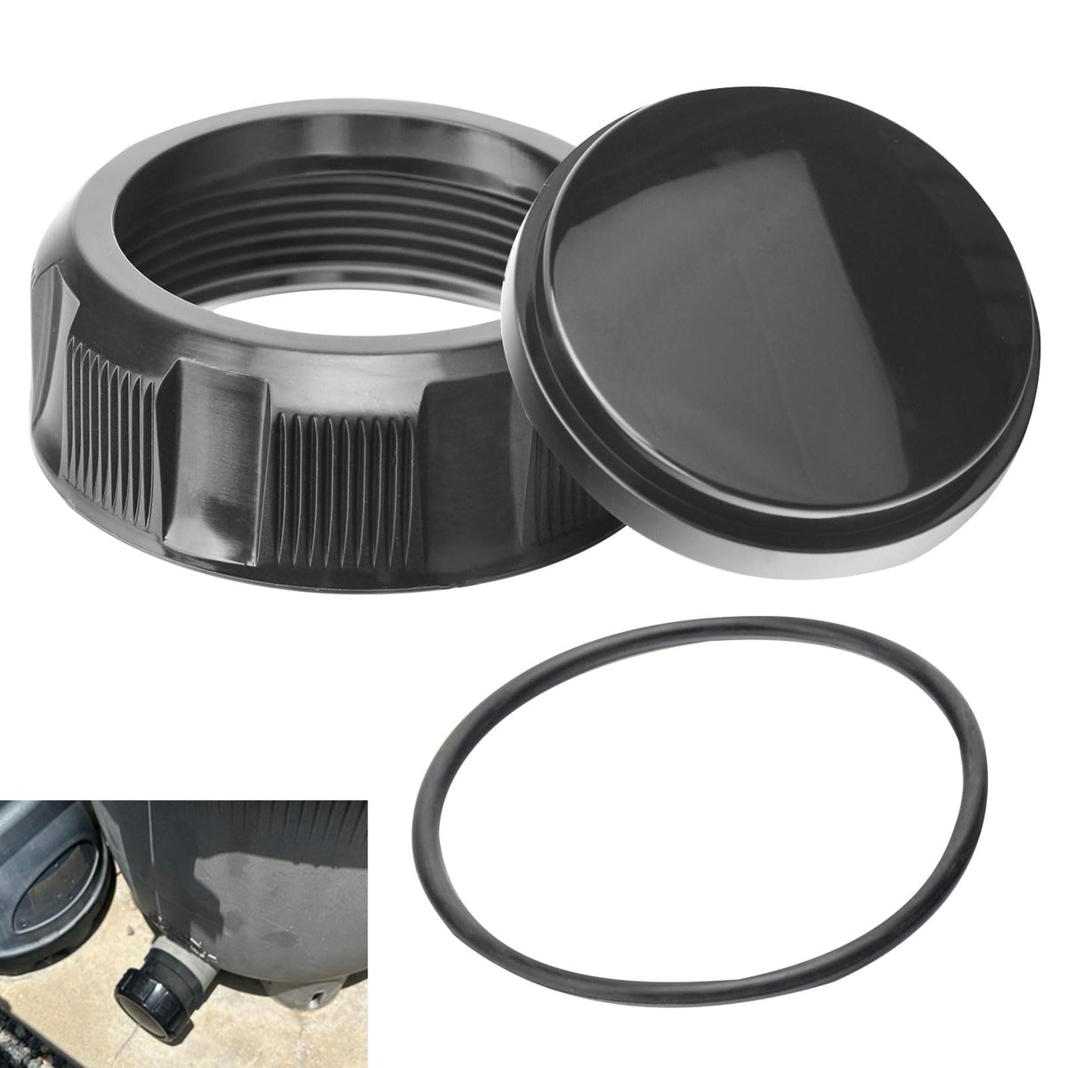 ZHIXING R0523000 drain cap assembly for Zodiac/Jandy filters, easy grip for maintenance.