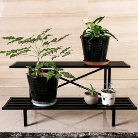 Zhongma 2-tier plant stand with heavy-duty construction for sturdy displays
