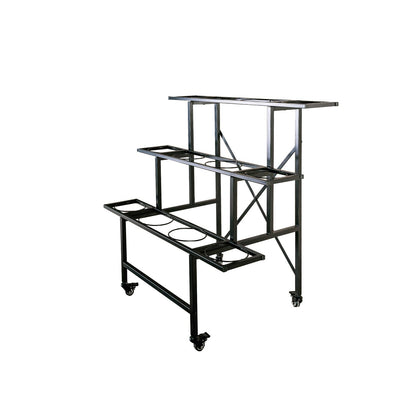 Zhongma 3-tier metal flower display stand frame with sturdy shelves.