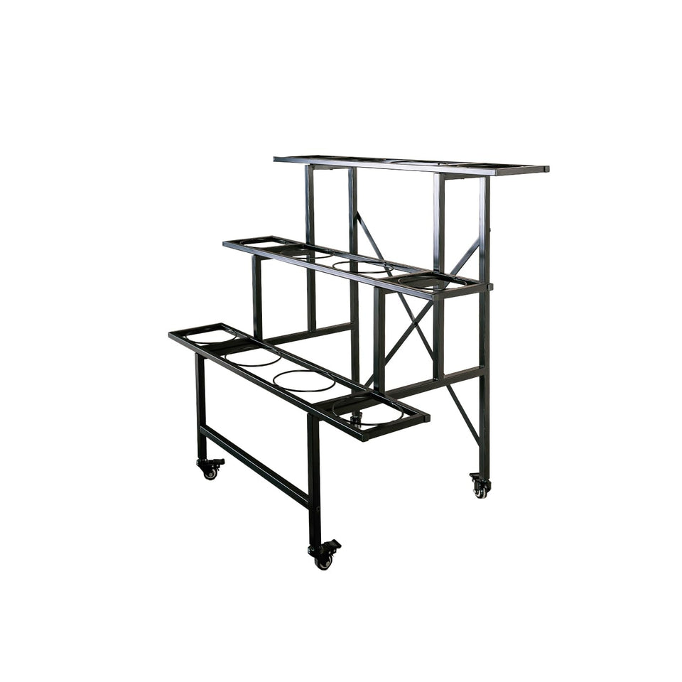 Zhongma 3-tier metal flower display stand frame with sturdy shelves.