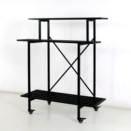 Zhongma 3-tier plant stand with wheels for easy indoor-outdoor movement.