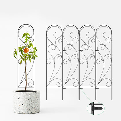 Zhongma 4-pack trellis close-up shows powder-coated rustproof frame for outdoor use