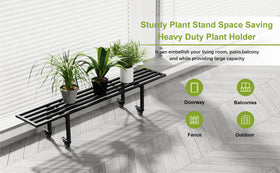 Zhongma One-Tier Plant Stand with wheels—front view ready for stylish displays