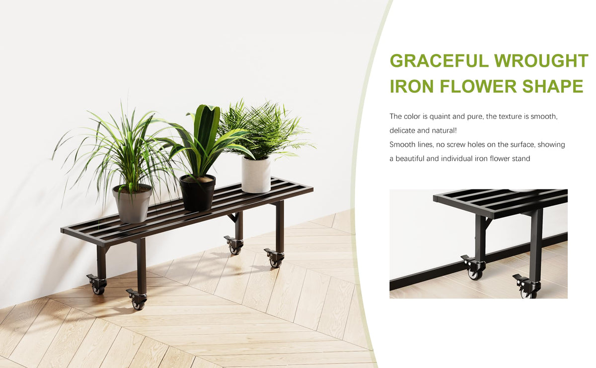 Zhongma plant display stand with 360-degree casters for flexible placement
