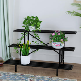 Zhongma plant stand heavy-duty frame demonstrates strong support for multiple pots.