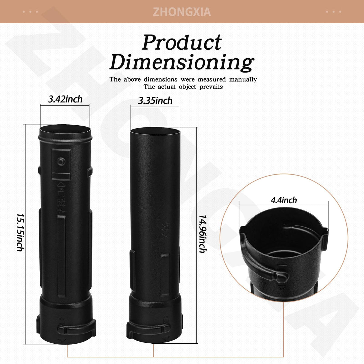 ZHONGXIA blower tube set fits Homelite Ryobi 40V models for reliable compatibility.