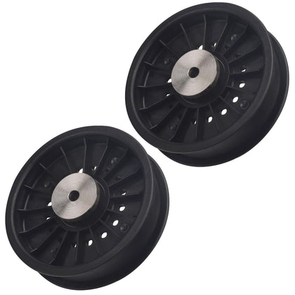 ZHONGXIA idler pulley with flat belt for John Deere compatibility.
