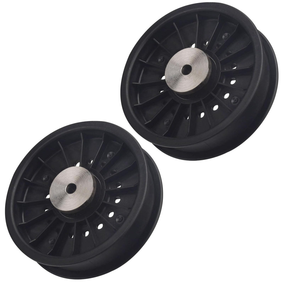 ZHONGXIA idler pulley with flat belt for John Deere compatibility.