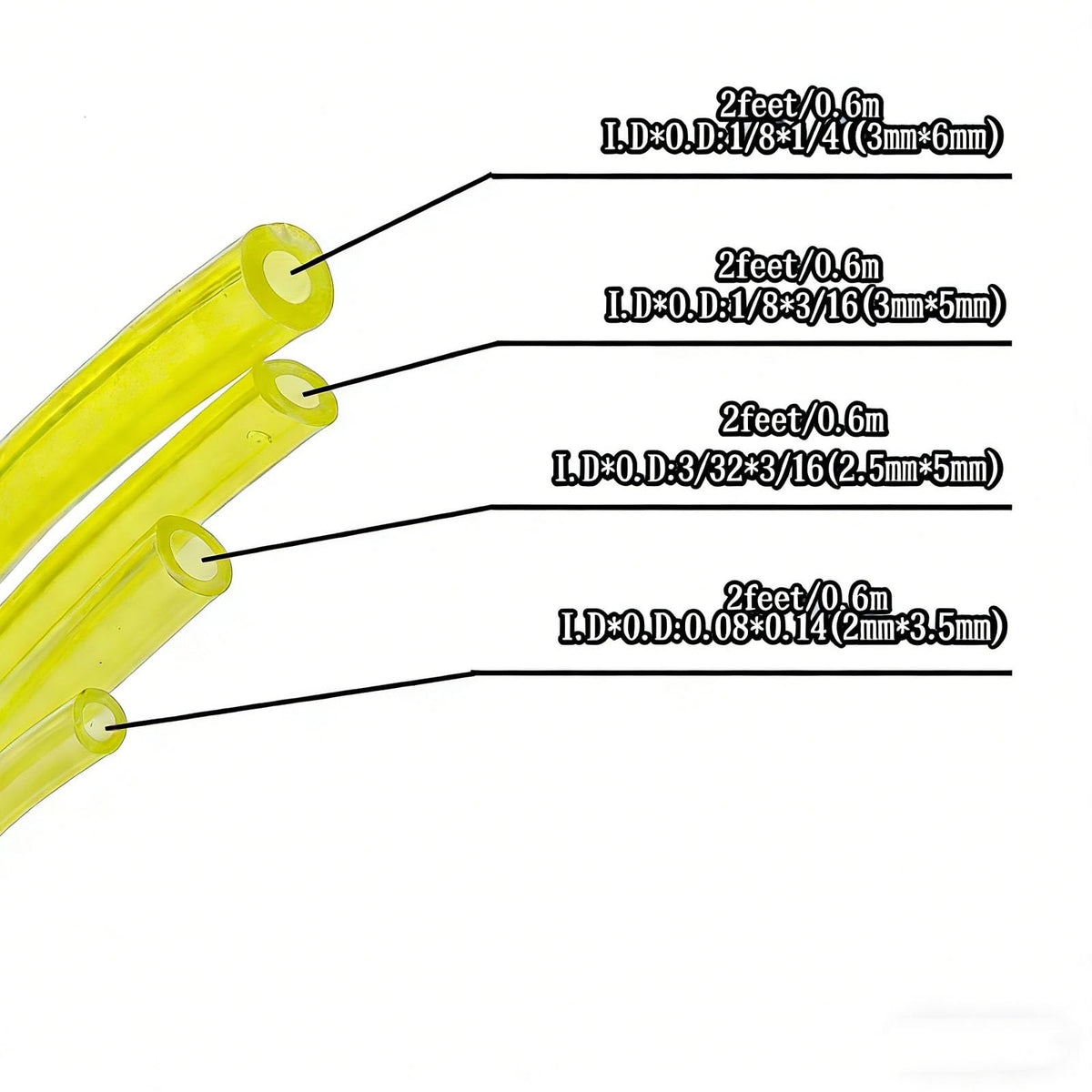ZHRANXZ four-size petrol fuel line kit for small engines.