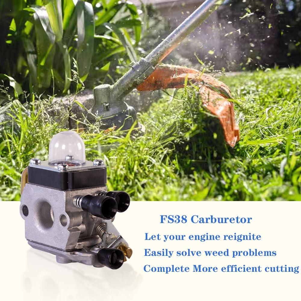 ZHRANXZ FS38 carburetor installed on compatible Stihl model for reliable performance.