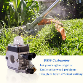 ZHRANXZ FS38 carburetor installed on compatible Stihl model for reliable performance.