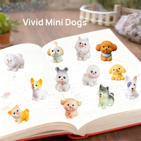 ZHUOAOO mini resin dog collection showcases diverse breeds in compact form.