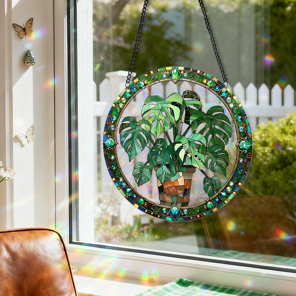 Zhuoyaju sun catcher features 64-leaf facets for crystalline rainbow sparkle