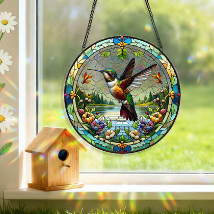 Zhuoyaju 8-inch sun catcher rainbow window hanging to brighten living spaces with color.
