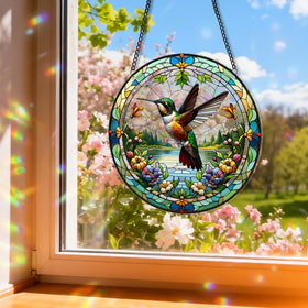 Zhuoyaju window hanging decor with chain and suction cup for easy, secure placement.