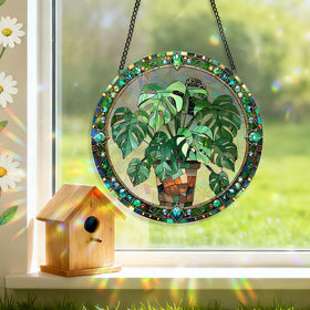 Zhuoyaju sun catcher with stainless steel chains and suction cups for easy hanging