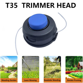 Compatibility chart view shows Zhuried T35 head works with multiple Husqvarna and Stihl models.