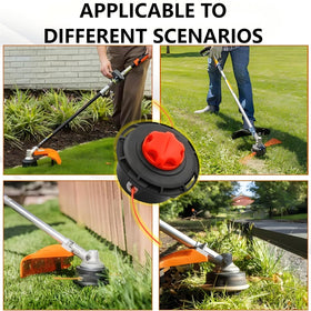 Zhuried trimmer head supports efficient, reliable cutting around walls and fences.