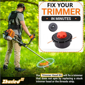 Zhuried trimmer head with M10x1.25 thread for secure attachment.
