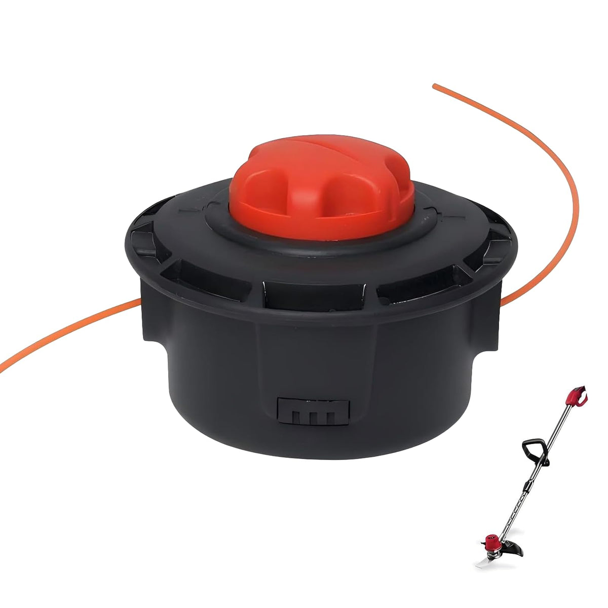 Zhuried trimmer head for Toro compatibility, ideal for edging along fences and walls.