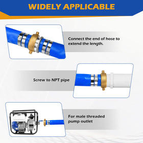 Zicely easy-install PVC hose screws onto pump outlet for quick setup.