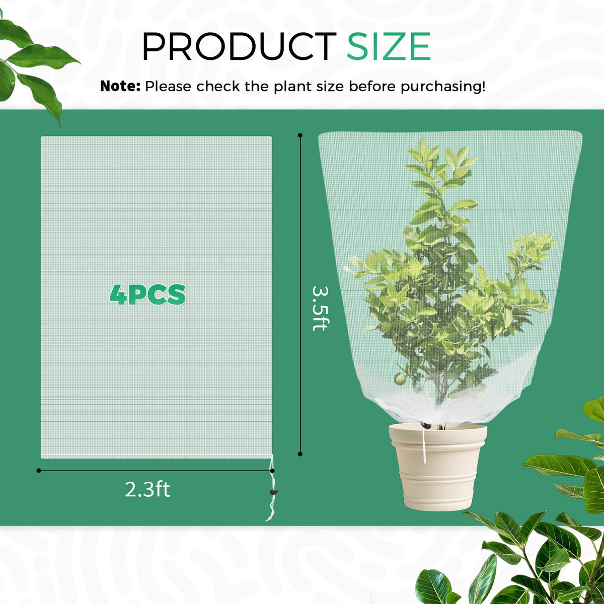 Zihvfzu 60-mesh breathable netting lets light and air reach plants.