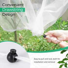 Zihvfzu drawcord bottom netting secures coverage while harvesting.