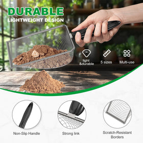 Zihvfzu soil sifter 5mm mesh handles heavier dirt and rock screening with ease.